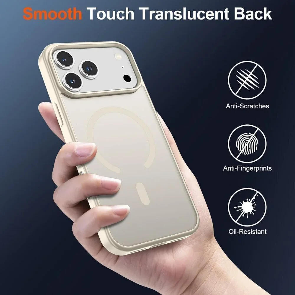 Antique White I-phone 17 Pro Max Case Compatible Mag Safe Matte Shockproof